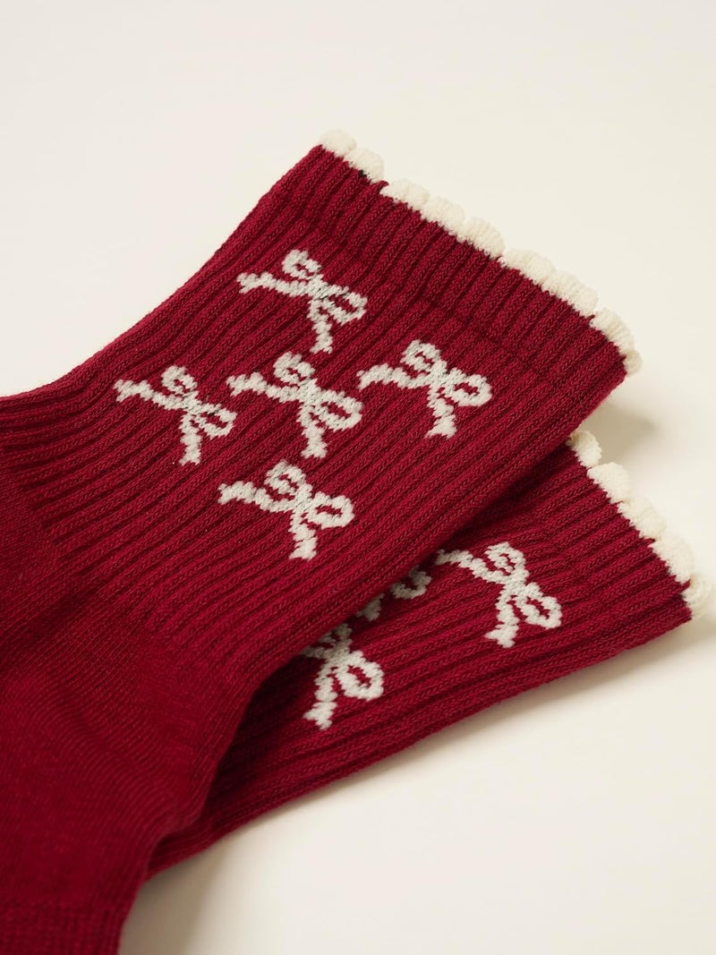 Shapes Studio Crew Half Calf Grip Socks, Cutest Fruits Pilates Socks, Ruffle socks, Non-Slip, Barre Yoga Fitness - Image 5